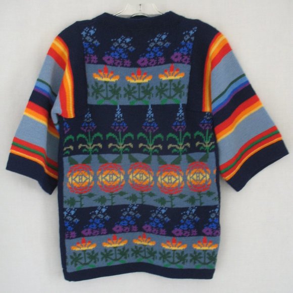 Annie Cossins Sweaters - Annie Cossins 70s Vintage Hand Loomed Wool Sweater England Size Small